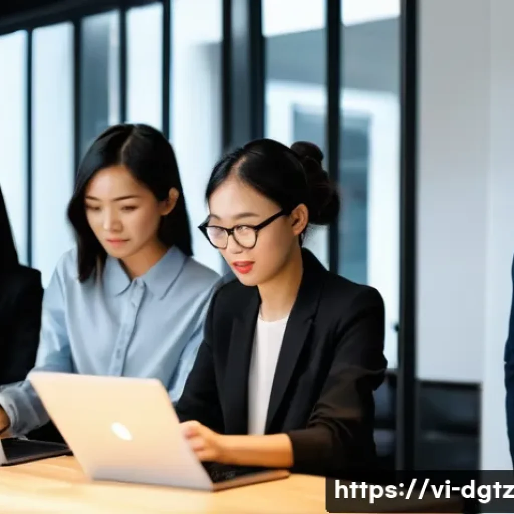 디지털 네트워킹의 성공 사례 및 교훈 - **Prompt:** A dynamic scene depicting a diverse group of young Vietnamese professionals, men and wom...